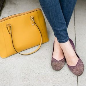 Rothy’s Eggplant Metallic Flats Size 7.5